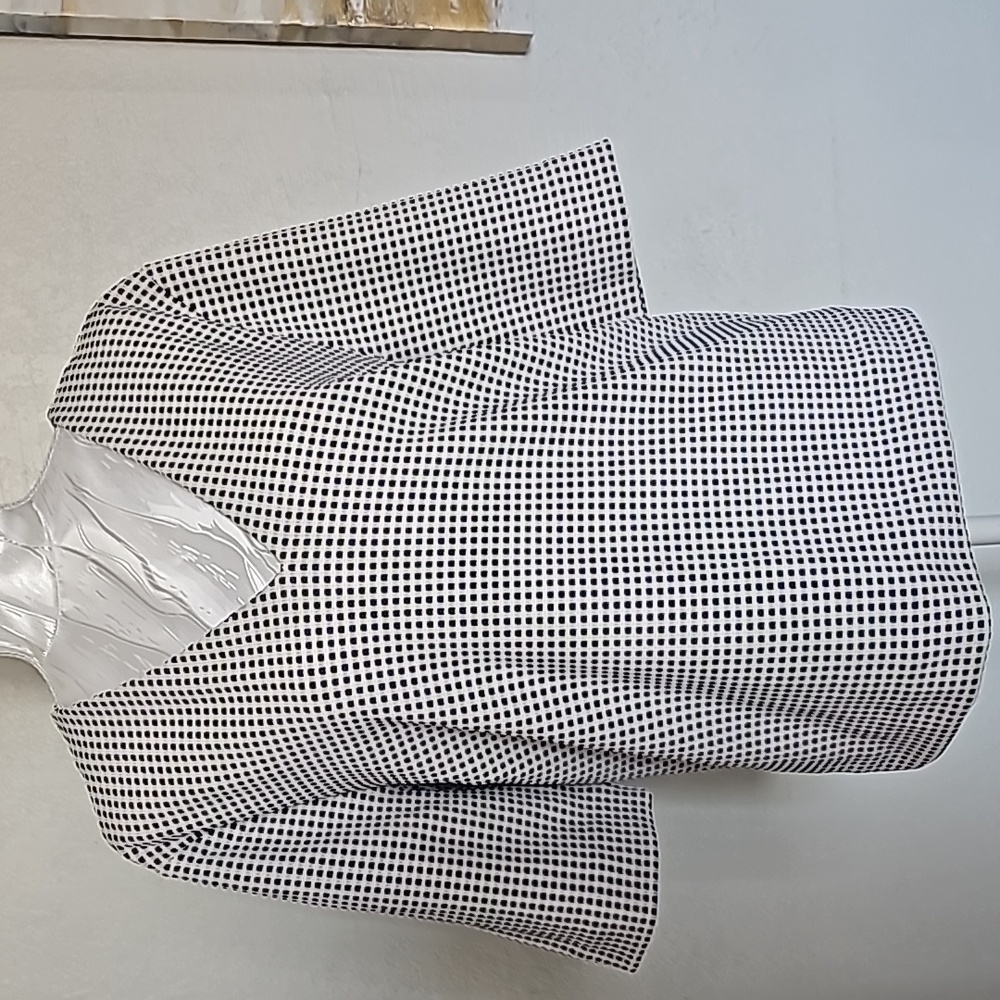 Ann Taylor Black and White V-Neck Dot Print Blouse